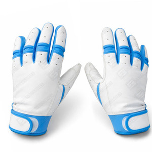 Guantes de Béisbol de Cuero Resistentes Azul y Blanco, Unisex, Ambidiestros, Cierre de Velcro, Ligeros y Cómodos para Entrenamiento, Tallas XL XXL - Product Image 3