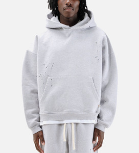 Sweat à capuche vintage délavé effet soleil, 100% coton French Terry épais, fabricant de sweats à capuche vierges - Product Image 3