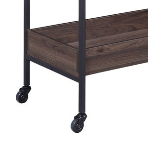 Carrello da portata rettangolare a 2 ripiani in noce e nero per cucine e isole cucina - Product Image 5