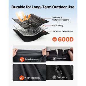 Copertura Completa Visibile per Golf Cart 2+2 Posti in Tessuto Oxford 600D Impermeabile, Adatta alla Maggior Parte dei Modelli C - Product Image 6