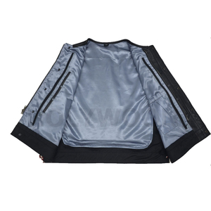 Gilet Moto en Cuir PU de Qualité Supérieure pour Homme, Col Rond, Couleur Unie, Décoration à Rivets, Longueur Standard, Vêtement d'Extérieur Automne 2026 – Vente en Gros - Product Image 4