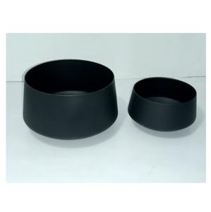 แจกันโลหะเคลือบสีดำด้านแบบขายส่ง แจกันตกแต่งทำมือสำหรับห้องนั่งเล่นสมัยใหม่ แจกันสำหรับล็อบบี้โรงแรมระดับไฮเอนด์ - Product Image 1