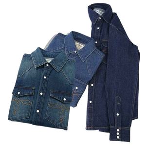 High Quality Vintage Style Denim <b>Shirt</b> For <b>Men</b> <b>Long</b> <b>Sleeved</b> Top <b>Stripe</b> Embroidery Breathable Anti Pilling Denim <b>Shirt</b> For <b>Men</b> - Product Image 6