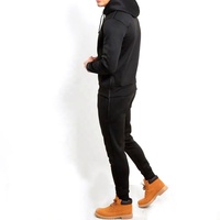 Survêtement de sport à manches longues décontracté de haute qualité pour hommes, couleur unie 100% coton, deux pièces, costume d'hiver grande taille