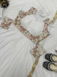 Costume Anarkali de designer en faux georgette style Bollywood, avec travail Koti et broderie, longueur ras du sol, pour mariages et fêtes festifs - Product Image 4