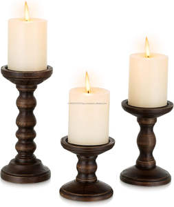 Porte-bougie en bois fait main de qualité supérieure, design unique pour la maison, le bureau, la décoration de Noël, couleur/taille personnalisée, indien - Product Image 1