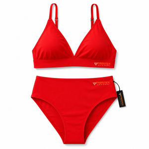 Chest <b>String</b> 2 Piece Set Contrast Color Breathable Front Women Swimwear Custom <b>Top</b> Trending Wholesale Embroidery Hot Sexy Solid - Product Image 2