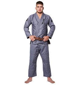 100% coton gris Jiu Jitsu Gi Logo personnalisé adulte Arts martiaux vêtements de sport dernière conception lutte karaté OEM Service disponible - Product Image 2