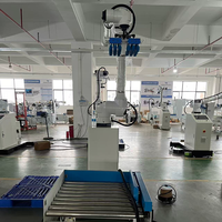 Robot de palettisation collaboratif industriel automatique avec ventouse et bras pour sacs et cartons, avec fonction de nivellement