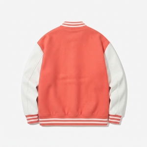 <b>Men's</b> Casual Bomber Varsity <b>Jacket</b> Two-Tone Ribbed Hem Cuffs Snap Closure Lightweight Waterproof Windproof Autumn Outerwear - Product Image 2