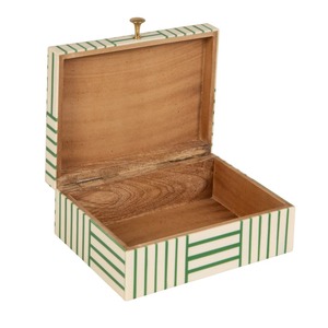 Green Line Design Wooden Storage <b>Box</b> Perfect For Display <b>Keepsakes</b> Accessories Home Decor And Organization From India - Product Image 1