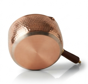 Most Selling Metal Saucepan Handicraft Hammered <b>Copper</b> Classic Steel Sauce <b>Pan</b> Insulated Handle Indian Manufacturer - Product Image 3