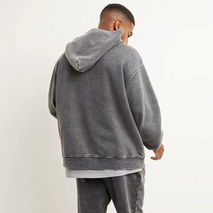 High Quality Custom Essentials Hoodie Manufacturers Heavy Weight French Terry 500gsm <b>Zip</b> <b>up</b> <b>Cropped</b> Boxy Hoodie Basics - Product Image 4