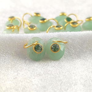 Strawberry Quartz 10x8mm Oval Briolette Double Stone Charm Sterling Silver Gold Plated Jump Ring Strawberry Quartz Healing Charm - Product Image 4