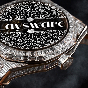 Designer <b>Skeleton</b> Dial <b>Watch</b> with Moissanite Baguette Diamond Rose Gold Finish and Fully Iced Out Band Unisex Luxury Timepiece - Product Image 6