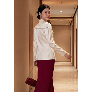 Blazer élégant blanc pour femme, à manches longues, avec peplum, anti-plis, pour le bureau, <span class=keywords><strong>ELODIE</strong></span> - Product Image 4