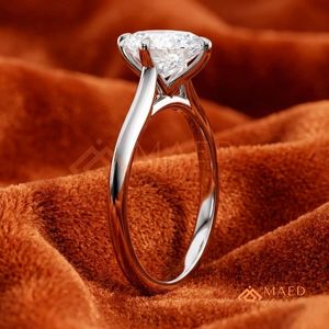 925 Sterling <b>Silver</b> Oval Cut Moissanite/Diamond <b>Solitaire</b> Engagement <b>Ring</b> for Women, Classic 4 Prong Setting Minimalist - Product Image 3
