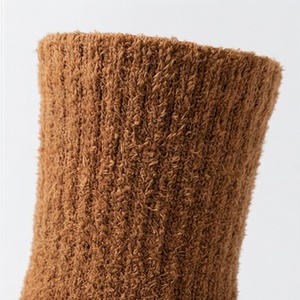 Chaussettes pour hommes, couleur unie, tricotées, en coton épais, thermiques, pour l'automne, usage quotidien, style classique - Product Image 4