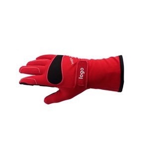 Guantes de Carreras de Dedo Completo Rojos y Negros de Poliéster y Algodón Impermeables Ligeros con Revestimiento de Poliuretano Antideslizante para Invierno y Actividades al Aire Libre - Product Image 3