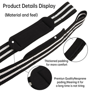 Sangles de musculation en coton - Haute qualité, légères, respirantes, réglables, antidérapantes, légèrement extensibles, portables, personnalisables - Product Image 4