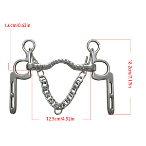 Bocado de Acero Inoxidable para Caballo con Cadena de Gancho, Bocado de Doble Acción de Alta Calidad para Equipo Ecuestre - Product Image 5