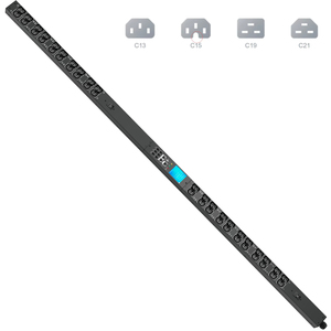 Duy nhất giai đoạn ba giai đoạn mật độ cao thông minh PDU Đồng hồ đo với 24 * C13 & 6 * C19 cửa hàng IEC giám sát từ xa điều khiển SNMP giá 240V - Product Image 2