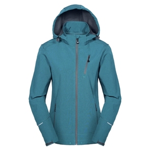 Veste en polaire imperméable bleue pour homme avec capuche, fermeture éclair intégrale, design bicolore - Product Image 3