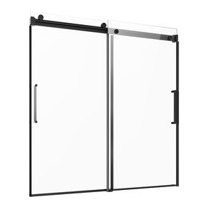 Porta scorrevole senza telaio per vasca e doccia 56/60 pollici. L X 60 pollici. Vetro scorrevole doppio H 5/16 con spessori di 10 mm e 6 mm - Product Image 3