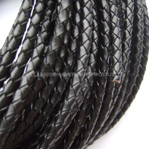 Wholesale 5mm Black Shine Bolo <b>Braided</b> Leather Cord Jewelry Craft <b>Braided</b> Leather Cord for DIY <b>Accessories</b> - Product Image 3