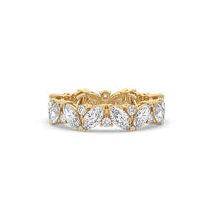 Bague de fiançailles légère en diamant de laboratoire 3,22 carats, style unique, taille brillant ronde et marquise, 10K/14K, pour femme - Product Image 1