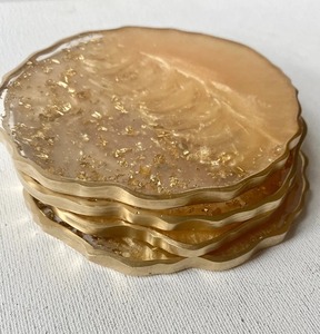 Trending Handmade <b>Epoxy</b> <b>Resin</b> Square & Round Tea Coffee Coasters with Stand Heat Resistant Luxury Style - Product Image 3