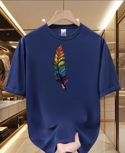 เสื้อยืดพิมพ์ลายสกรีนผ้าไหมเนื้อนุ่มพิเศษสำหรับผู้ชาย สวมใส่สบาย เหมาะสำหรับฤดูร้อน เป็นมิตรกับสิ่งแวดล้อม ตกแต่งด้วยผ้าเดนิม ผ้าบาติก และผ้าคอร์ดูรอย - Product Image 3