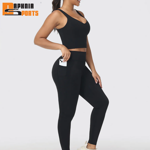 Nueva Ropa de Yoga, Ropa Deportiva para Gimnasio, Conjuntos de Fitness, Leggings de Cintura Media para Mujer, Conjuntos de Yoga de 2 Piezas, Ecológicos, de Nailon Reciclado - Product Image 4