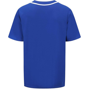 Royal Blue Blank <b>Baseball</b> Jersey Unisex Short Sleeve Mesh Fabric Performance Sportswear - Product Image 2