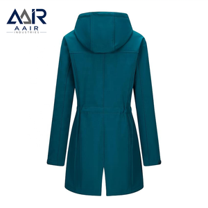 AAIR INDUSTRIES <b>Women's</b> <b>Black</b> Hooded Long Fleece Jacket Windproof <b>Winter</b> <b>Coat</b> with Zipper Closure Full Sleeve Solid Color - Product Image 3