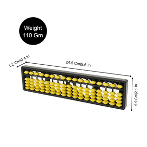 Soroban en plastique jaune à 17 tiges pour enfants - Jouet éducatif de mathématiques pour la classe et le divertissement - Product Image 3