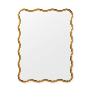 Wholesale Modern Luxury Gold Wavy Wall <b>Mirror</b> Art Deco Scalloped Metal <b>Frame</b> Decorative <b>Mirror</b> for Living Room Hotel Decor - Product Image 2