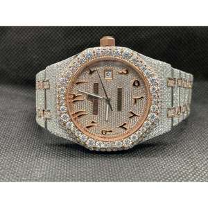 Dream Jewels Luxury Men's 41mm Reloj de moissanita de acero inoxidable con diamantes de claridad VVS Modelo - Product Image 2