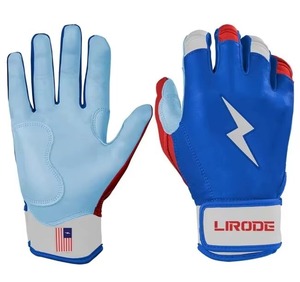 High Quality Genuine Leather Professional <b>Baseball</b>/Softball Batting Glove Eco-Friendly Hook Loop Closure <b>Baseball</b> Batting Gloves - Product Image 3