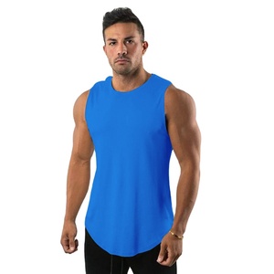 Camiseta sin mangas de entrenamiento para hombre con logotipo personalizado de alta calidad, ropa de calle informal de secado rápido, Camiseta de punto transpirable para uso en gimnasio - Product Image 6