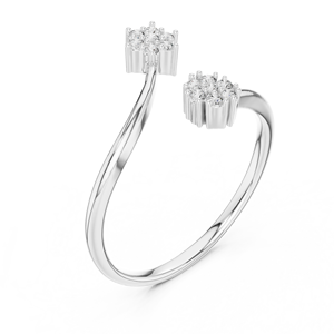 Anillo de Diamantes Cultivados en Laboratorio DOUBLE STAR para Mujer, Oro Rosa de 18 Quilates con Baño de Rodio, Corte Brillante, para Compromiso, Fiesta, Regalo de San Valentín - Product Image 5