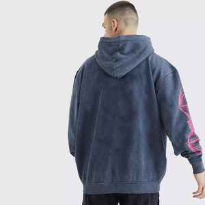 Sudadera con Capucha Personalizada para Hombre, Estampada con Efecto Ácido, 100% Algodón, Oversize, Forro Polar Transpirable, Efecto Desgastado por el Sol - Product Image 2