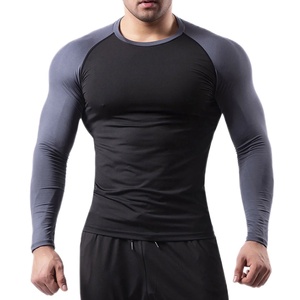 Gym Training Workout Wear Solid Compression T-Shirt Regular Fit <b>Athletic</b> Full Sleeve Lightweight Breathable Summer Sports Men's - Product Image 3