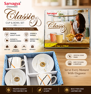Luxury Glass <b>Dinnerware</b> Gift <b>Set</b> <b>6</b>-Piece Tableware 2 Plates 4 Bowls Food Grade Microwave Safe Printing <b>for</b> Home Party - Product Image 6