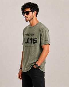 เสื้อยืดผู้ชายซักกรดผ้าฝ้ายแบบลำลองสไตล์สตรีทแบบ100% เสื้อยืดซักกรดใส่ได้พอดีตัวเป็นมิตรกับสิ่งแวดล้อม - Product Image 5