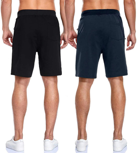 Men's Navy Blue Quick Dry Bermuda Shorts With Drawstring Waist And Pockets Casual Sport Wear - Product Image 4