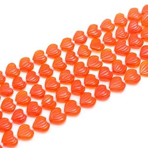 Cuentas de Cornalina Natural Talladas en Forma de Corazón de 10-11 mm, Cuentas de Piedras Preciosas Talladas a Mano para Joyería, Cuentas de Cornalina Natural de 8 Pulgadas - Product Image 2