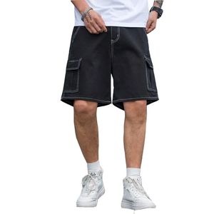 Shorts Cargo en Jean pour Homme Grande Taille Respirants à Taille Haute avec Logo Personnalisé, Style Vintage Ample et Poches – Vente en Gros - Product Image 2