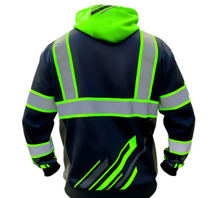 High Visibility Reflective Safety Clothing Security Guard Winter Jacket Men's <b>Hi</b>-<b>Vis</b> <b>Hoodie</b> Safety <b>Hoodie</b> Work Wear Construction - Product Image 2