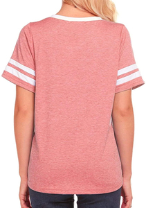 Wholesale High Quality Women Summer Tops Tee Shirts Casual Outdoor Fashion Clothing Short Sleeve Striped <b>Tshirts</b> - Product Image 2